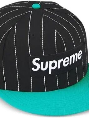 Supreme MLB teams Black logo Striped Snapback - New - 7 3/4